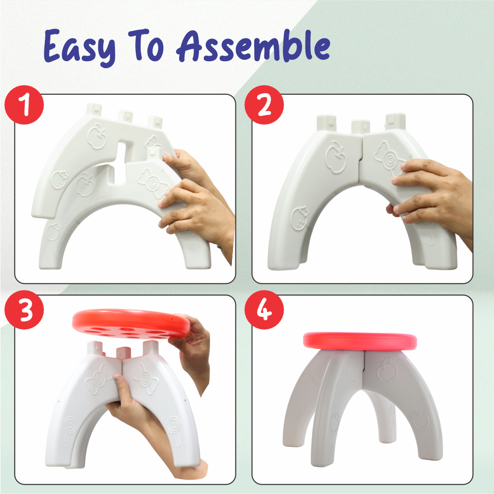 Chanak Baby Step Stool Chair for Kids | Durable HDPE Plastic Activity Seat – BIS Approved (Red)