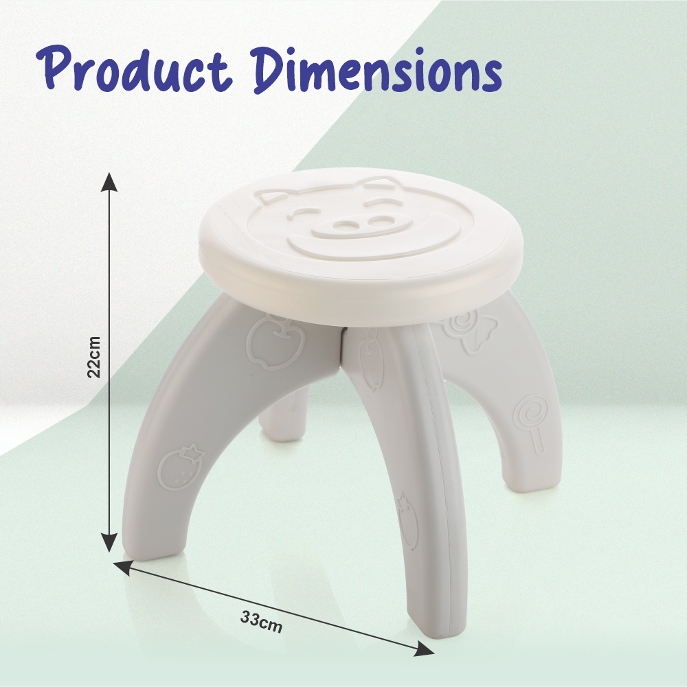 Chanak Baby Step Stool Chair for Kids | Durable HDPE Plastic Activity Seat – BIS Approved (White)