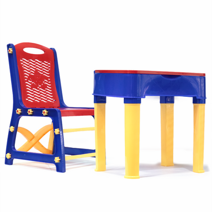 Chanak's Children's Safe & Sturdy Study Table & Chair Set (Red & Blue) - chanak