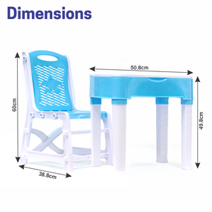 Chanak's Children's Safe & Sturdy Study Table & Chair Set (White & SkyBlue) Aditi Toys Pvt. Ltd.