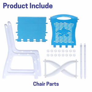 Chanak's Children's Safe & Sturdy Study Table & Chair Set (White & SkyBlue) Aditi Toys Pvt. Ltd.