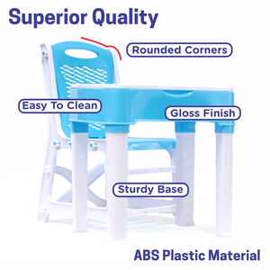 Chanak's Children's Safe & Sturdy Study Table & Chair Set (White & SkyBlue) Aditi Toys Pvt. Ltd.