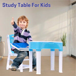 Chanak's Children's Safe & Sturdy Study Table & Chair Set (White & SkyBlue) Aditi Toys Pvt. Ltd.