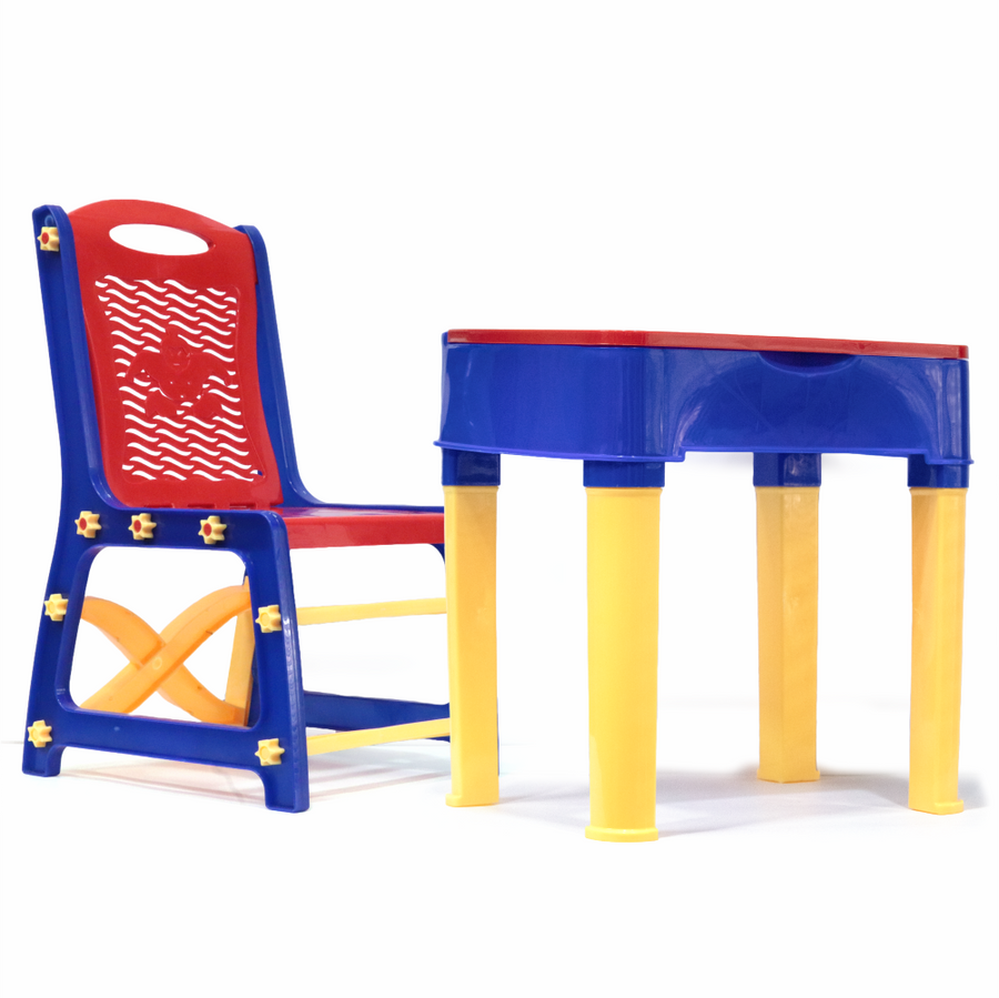 Chanak's Children's Safe & Sturdy Study Table & Chair Set (Red & Blue) Aditi Toys Pvt. Ltd.