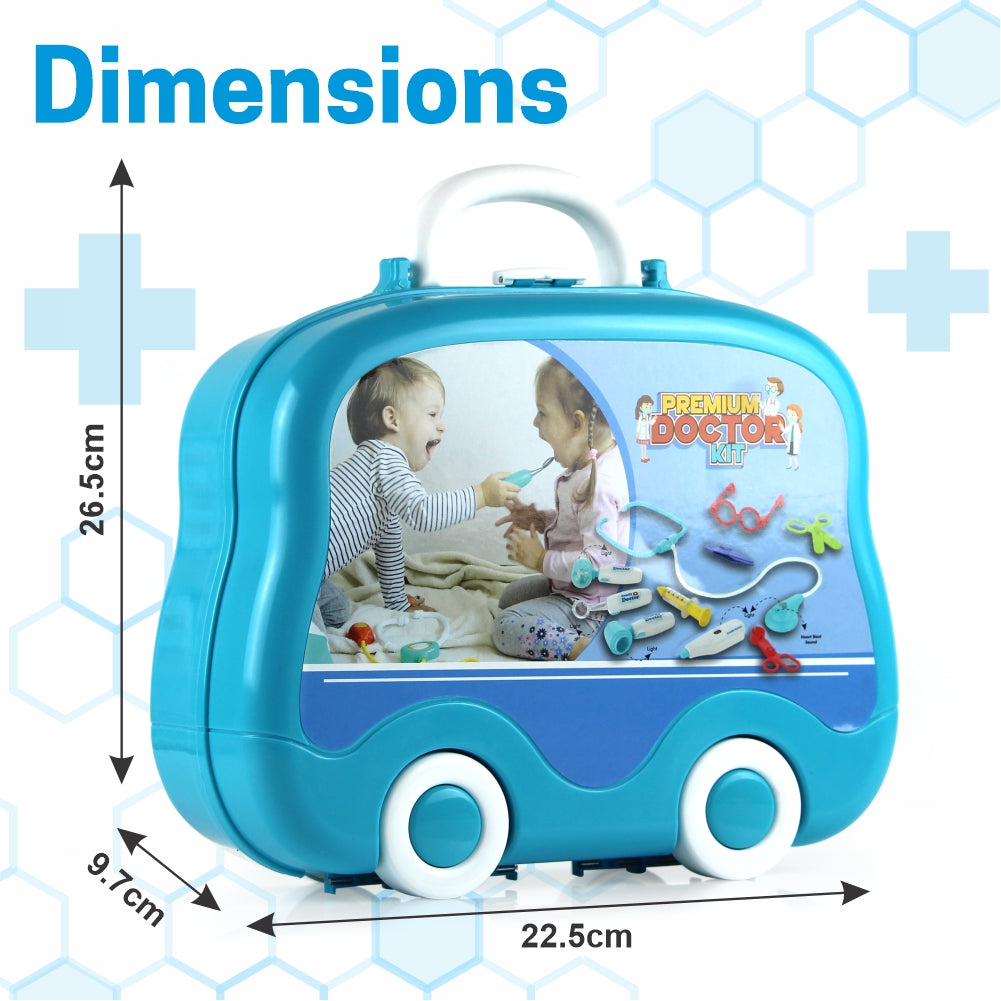 Chanak s Doctor Suitcase Wheel with LED Light Blue Instruments chanak