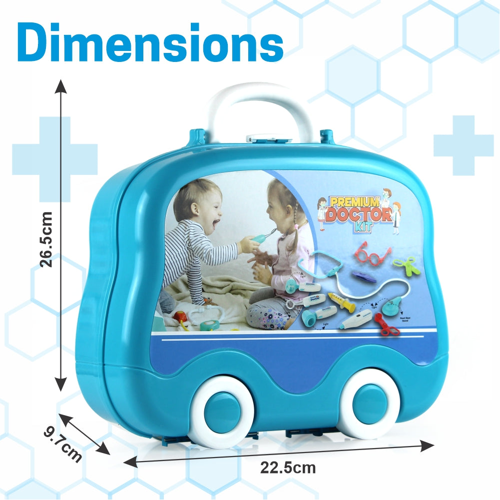 Chanak's Doctor Suitcase Wheel with LED Light (Blue Instruments )