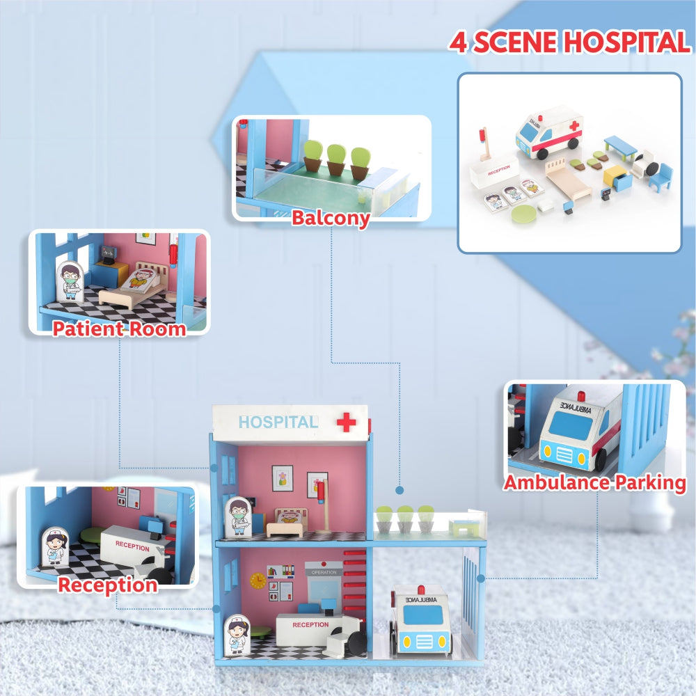 Chanak Wooden Hospital Playset - BIS Approved - chanak