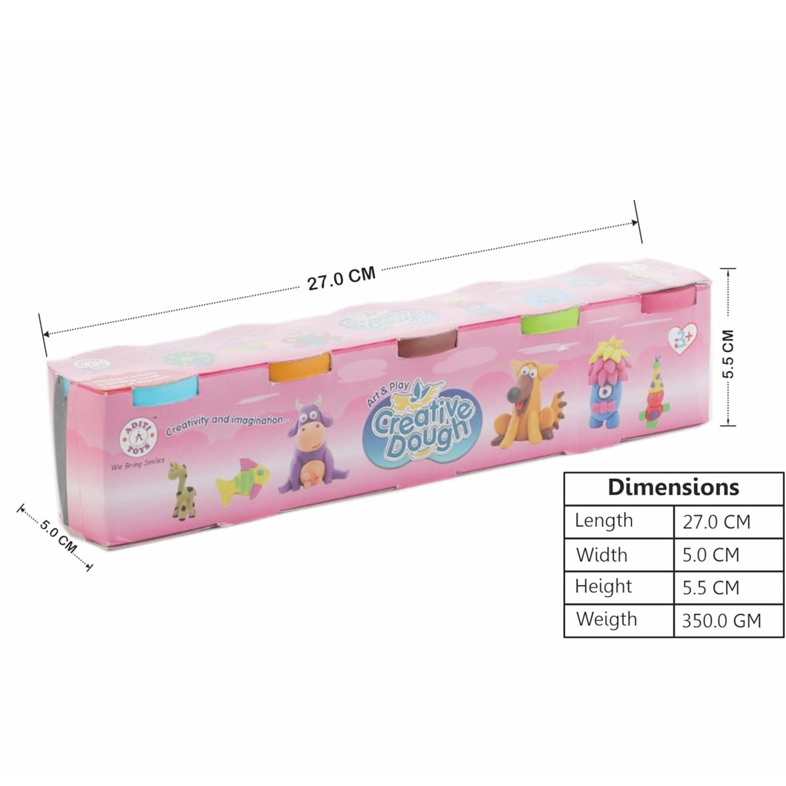 Chanak Clay Dough Set for Kids 3+ Years | 5 Colorful Non-Toxic Clay with Sculpting Tools – BIS Approved (50g x 5)