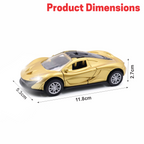 Chanak Die-Cast Metal Pull Back Car for Kids 3+ Years | LED Lights & Realistic Engine Sound – BIS Approved (Gold)