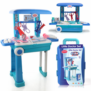 Premium Doctor Set Trolley for Kids with LED Light Instruments (Blue) Aditi Toys Pvt. Ltd.