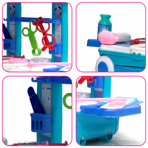 Premium Doctor Set Trolley for Kids with LED Light Instruments (Blue) Aditi Toys Pvt. Ltd.