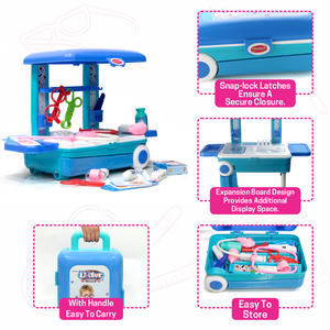 Premium Doctor Set Trolley for Kids with LED Light Instruments (Blue) Aditi Toys Pvt. Ltd.