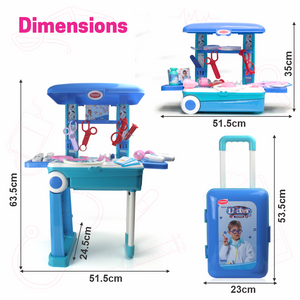 Premium Doctor Set Trolley for Kids with LED Light Instruments (Blue) Aditi Toys Pvt. Ltd.