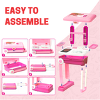 Chanak 2-in-1 Kids Pretend Play Combo – Kitchen Set with Realistic Stove & Beauty Set Trolley | 49 PCS | 3-in-1 Convertible | Gift for Girls (Ages 2–5) Aditi Toys Pvt. Ltd.