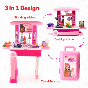 Chanak Kitchen Set Trolley -Kitchen Suitcase Set On Wheels Aditi Toys Pvt. Ltd.