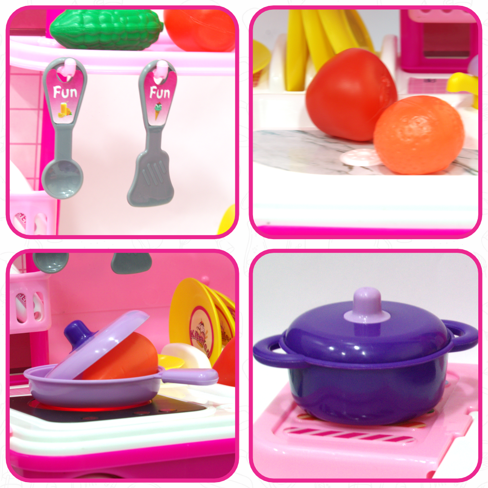 Chanak 2-in-1 Kids Pretend Play Combo – Kitchen Set with Realistic Stove & Beauty Set Trolley | 49 PCS | 3-in-1 Convertible | Gift for Girls (Ages 2–5) Aditi Toys Pvt. Ltd.