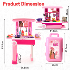 Chanak 2-in-1 Kids Pretend Play Combo – Kitchen Set with Realistic Stove & Beauty Set Trolley | 49 PCS | 3-in-1 Convertible | Gift for Girls (Ages 2–5) Aditi Toys Pvt. Ltd.