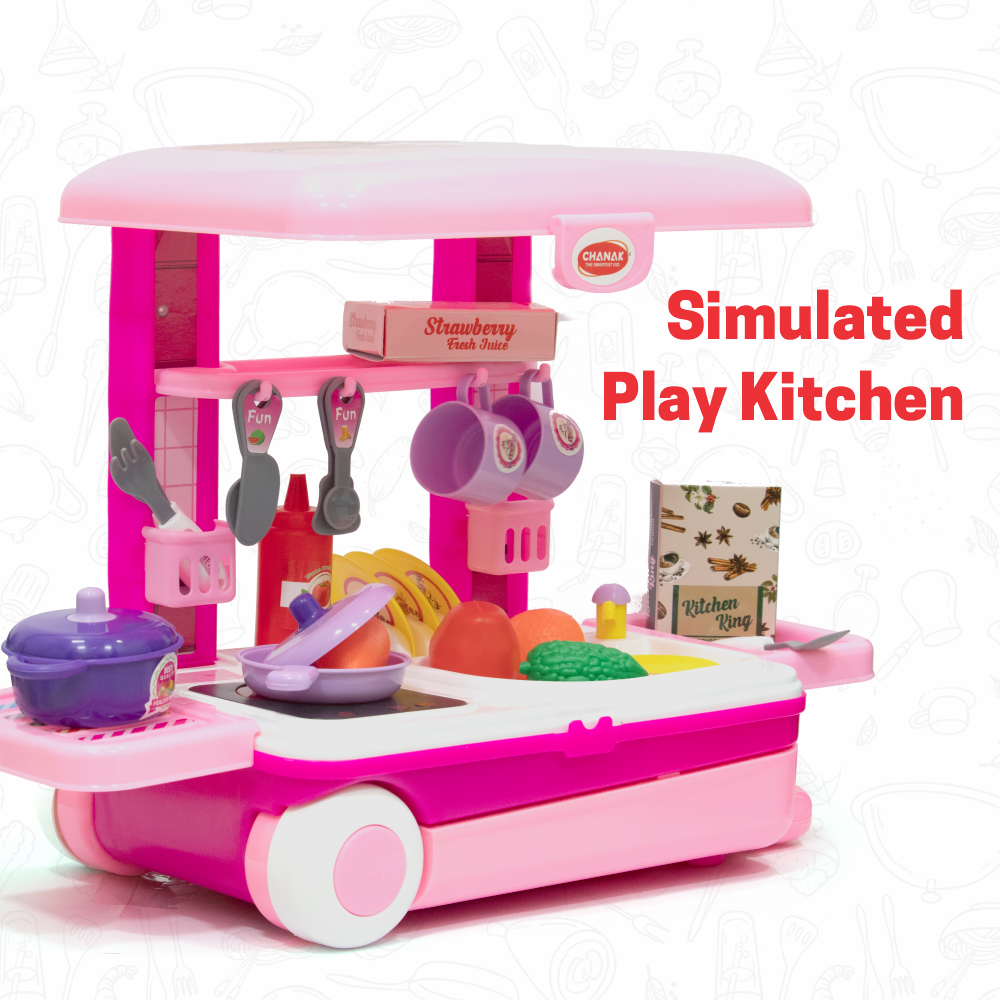Chanak Kitchen Set Trolley -Kitchen Suitcase Set On Wheels - chanak