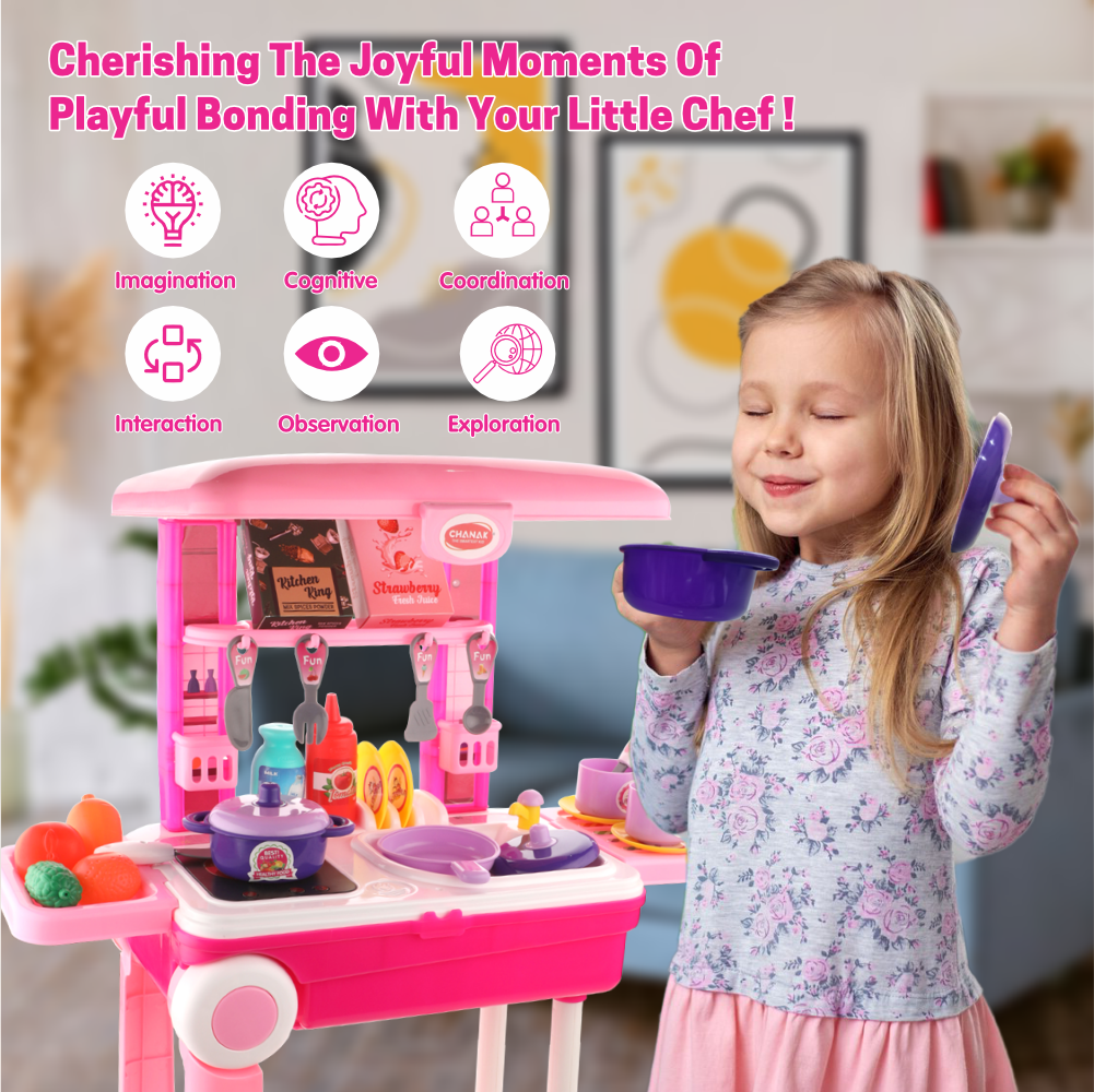 Chanak Kitchen Set Trolley -Kitchen Suitcase Set On Wheels Aditi Toys Pvt. Ltd.