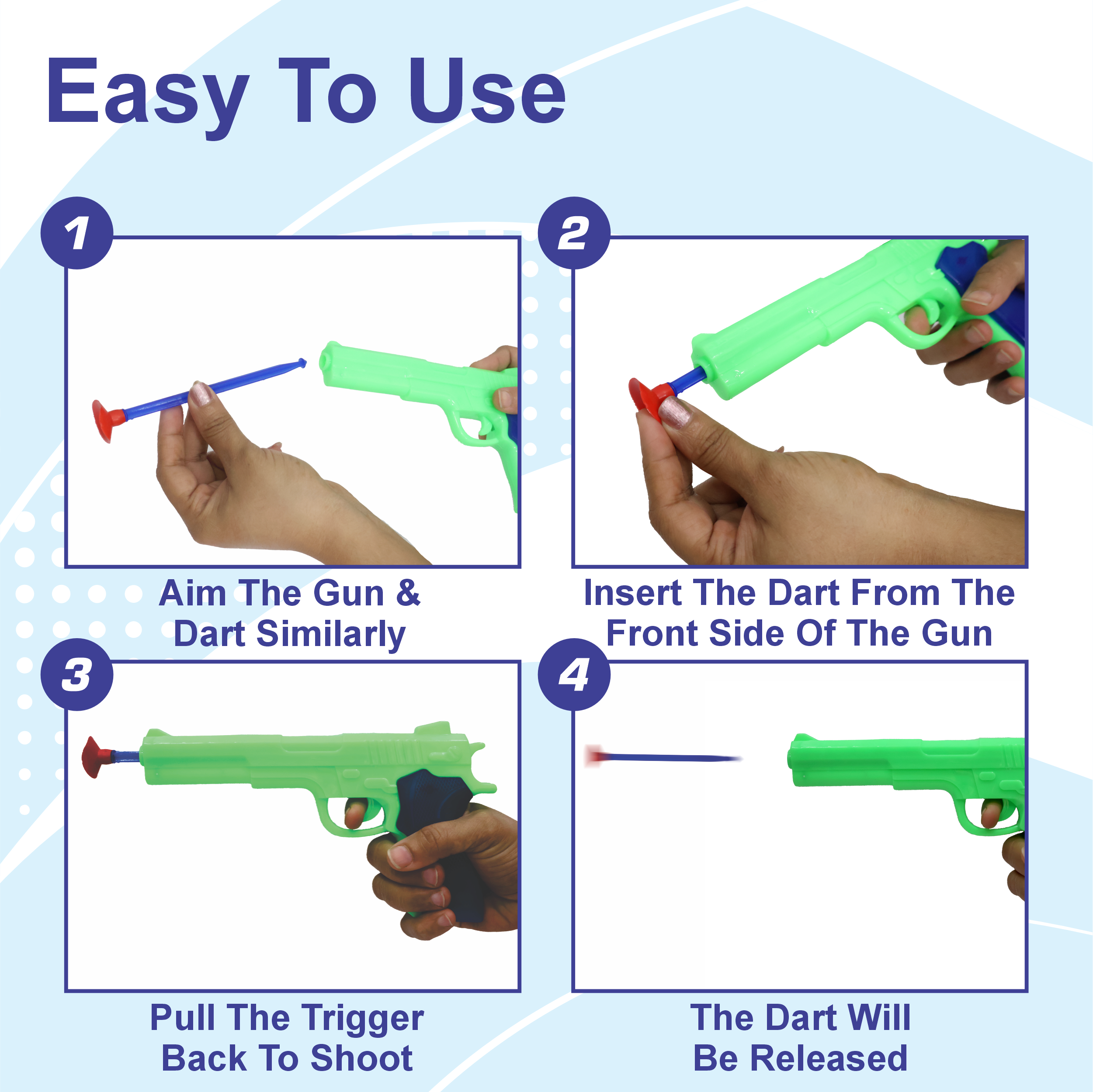 Chanak Kids Toy Gun Set with 5 Vacuum Stick Darts - Safe & Durable Toy for Hand-Eye Coordination and Intellectual Development (Green) chanak