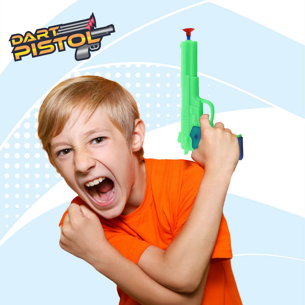 Chanak Kids Toy Gun Set with 5 Vacuum Stick Darts - Safe & Durable Toy for Hand-Eye Coordination and Intellectual Development (Green) chanak