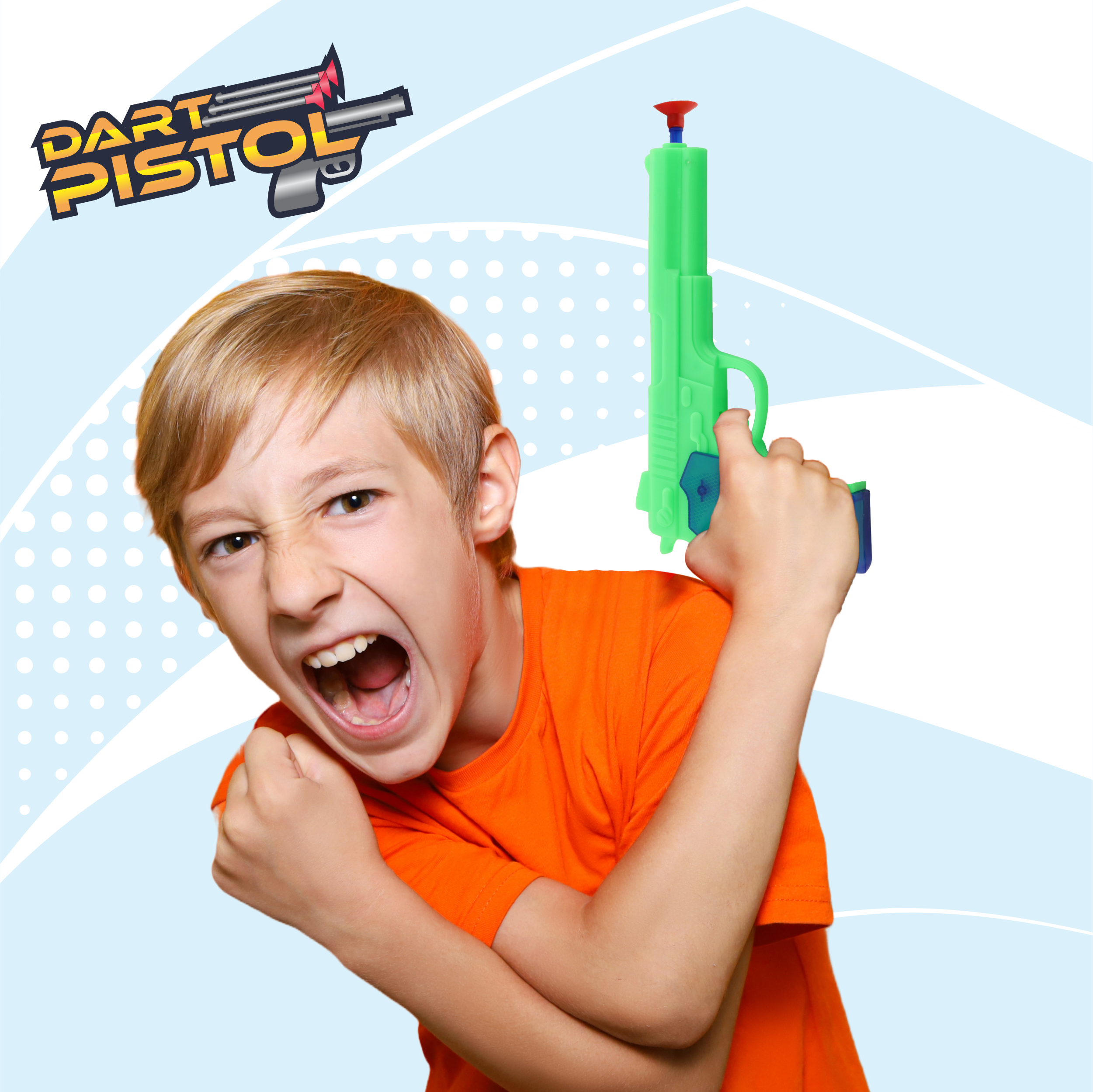 Chanak Kids Toy Gun Set with 5 Vacuum Stick Darts - Safe & Durable Toy for Hand-Eye Coordination and Intellectual Development (Green) chanak