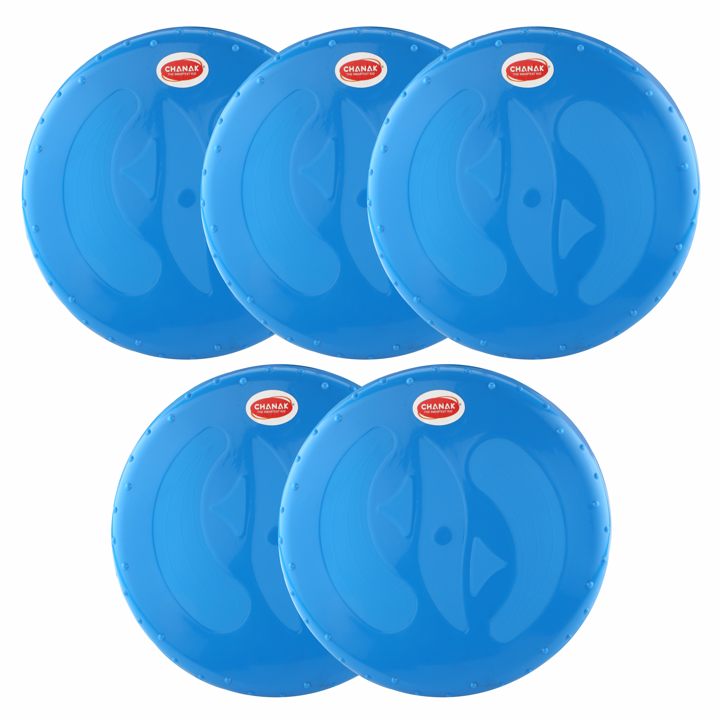 Chanak Flying Disc Frisbee Picnic, Beach, Garden Disc Throwing Sports Outdoor Game for Kids & Adults, Blue Pack of 5 chanak