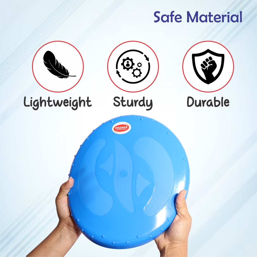 Chanak Flying Disc Frisbee Picnic, Beach, Garden Disc Throwing Sports Outdoor Game for Kids & Adults, Blue Pack of 5 chanak