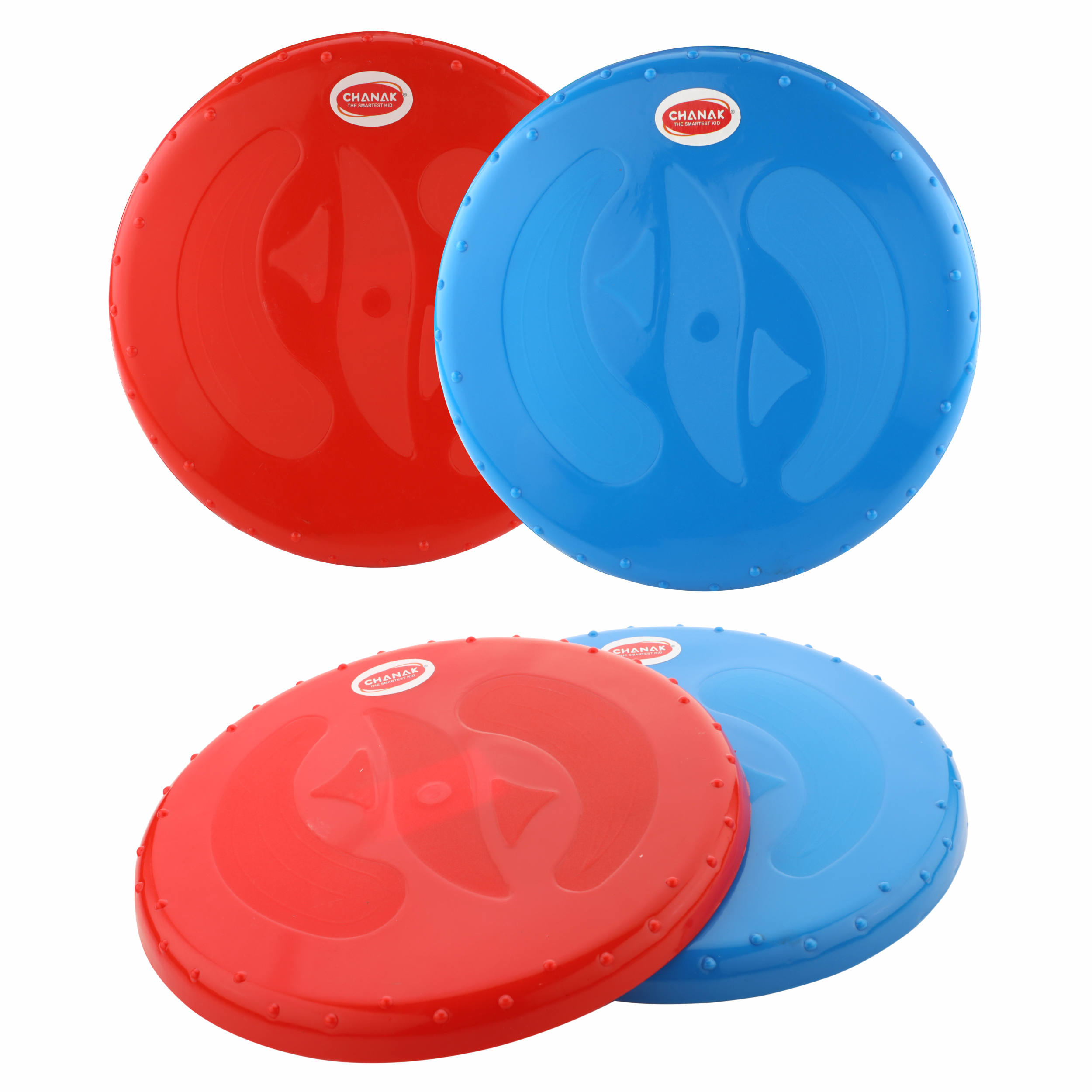 Chanak Flying Disc Frisbee Picnic, Beach, Garden Disc Throwing Sports Outdoor Game for Kids & Adults, Red & Blue Pack of 2 chanak