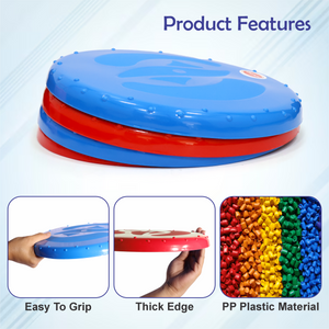 Chanak Flying Disc Frisbee Picnic, Beach, Garden Disc Throwing Sports Outdoor Game for Kids & Adults, Red & Blue Pack of 2 chanak