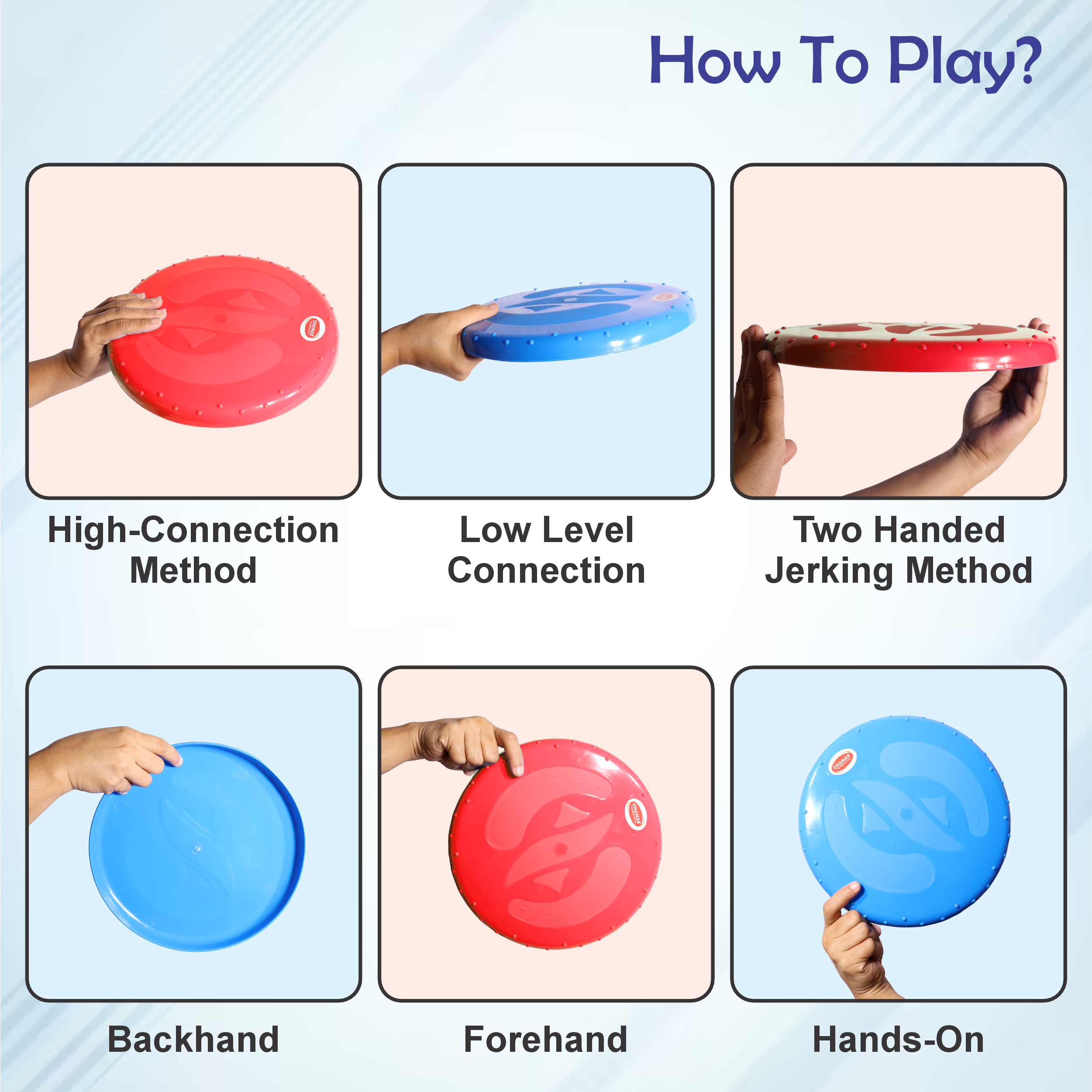 Chanak Flying Disc Frisbee Picnic, Beach, Garden Disc Throwing Sports Outdoor Game for Kids & Adults, Red & Blue Pack of 2 chanak