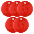 Chanak Flying Disc Frisbee Picnic, Beach, Garden Disc Throwing Sports Outdoor Game for Kids & Adults, Red Pack of 5 chanak