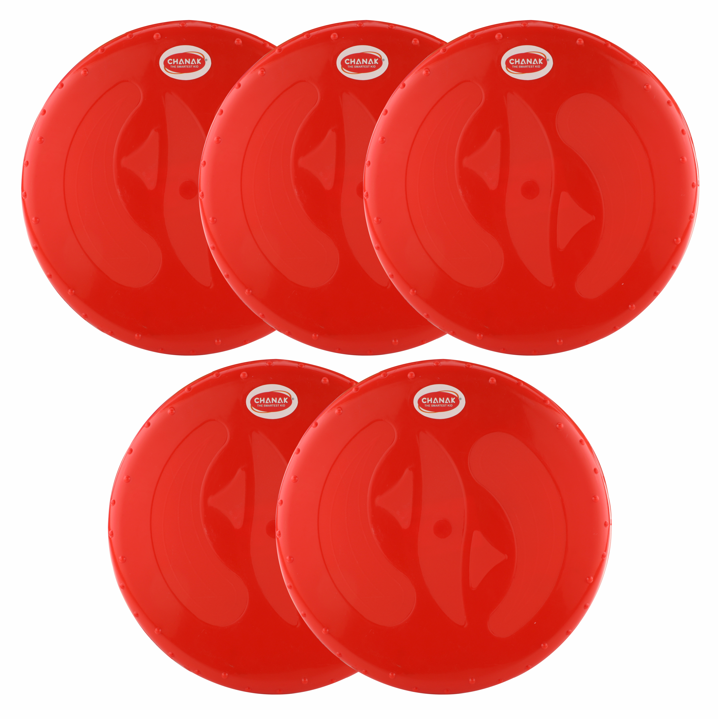 Chanak Flying Disc Frisbee Picnic, Beach, Garden Disc Throwing Sports Outdoor Game for Kids & Adults, Red Pack of 5 chanak