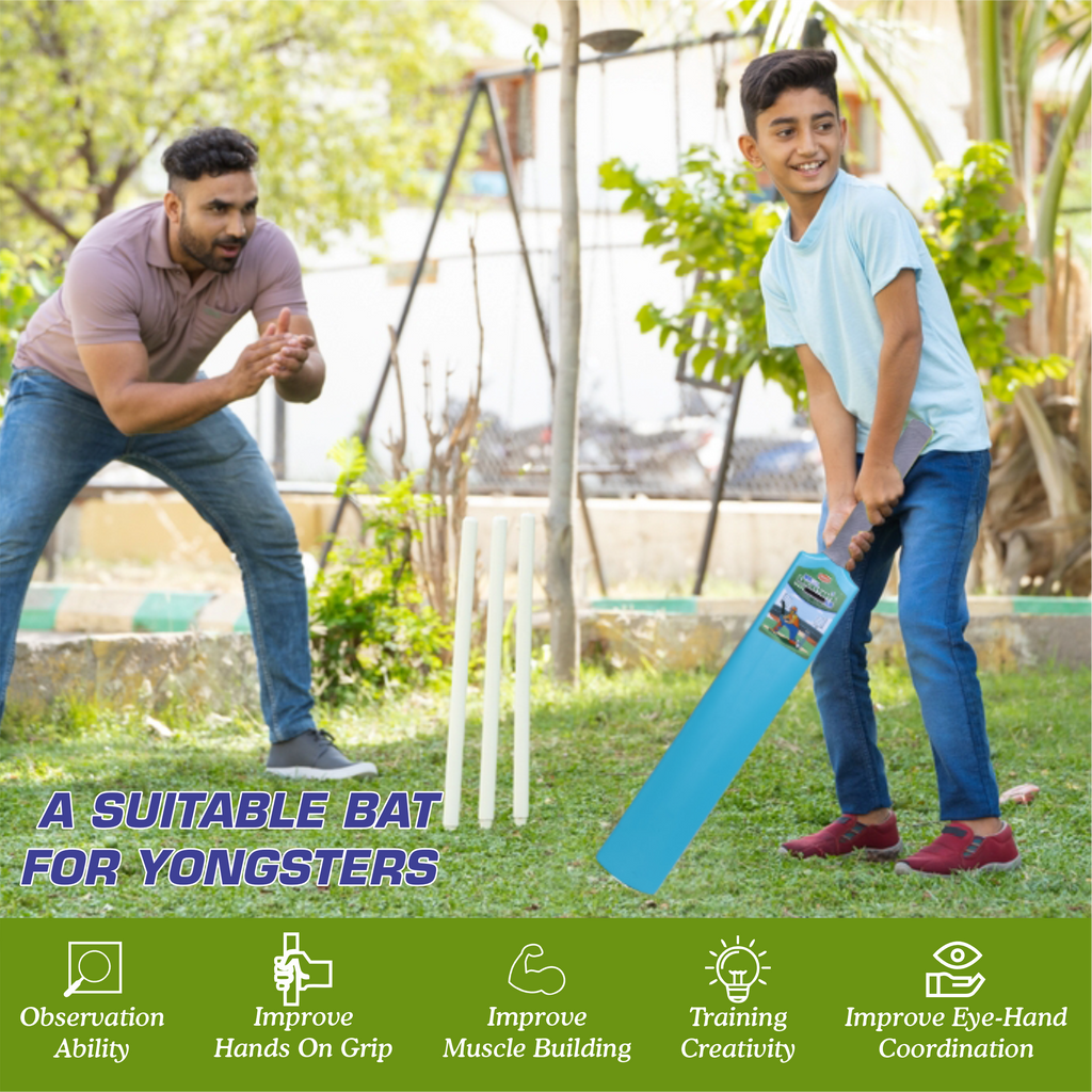 Chanak Big Cricket Turf Bat for Boys & Girls, 34.5 inch 1 Cricket Bat for Indoor & Outdoor Activity, Cricket Bat for Kids & Adults Above 15 Year(Big Turf Bat) Blue chanak