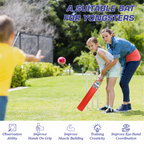 Chanak Big Cricket Turf Bat for Boys & Girls, 34.5 inch 1 Cricket Bat for Indoor & Outdoor Activity, Cricket Bat for Kids & Adults Above 15 Year(Big Turf Bat) Red chanak