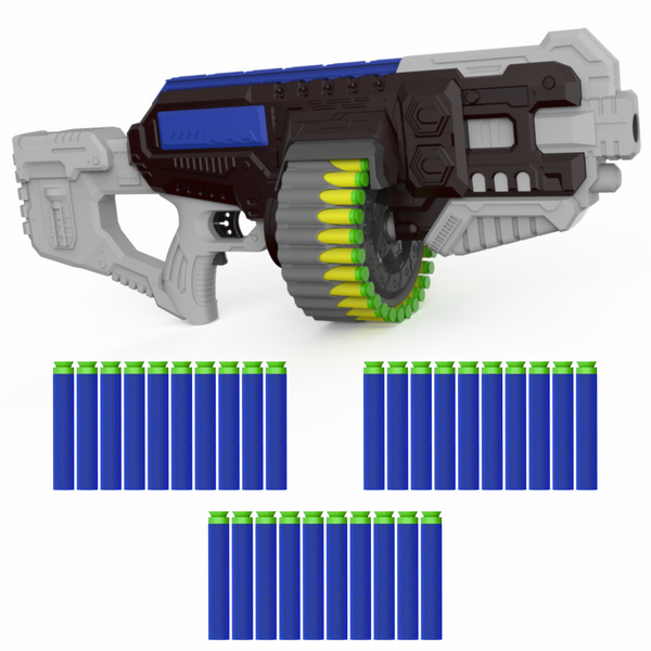 Street Viper Big Blaster Motorized Dart Gun Toy Includes 30 Soft Foam Bullet Darts, 60-Foot Firing Range, Rechargeable Electric Battery Design for Boys Girls, Above 5+ Age(Black-Orange) Aditi Toys Pvt. Ltd.