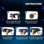 Street Viper Big Blaster Motorized Dart Gun Toy Includes 30 Soft Foam Bullet Darts, 60-Foot Firing Range, Rechargeable Electric Battery Design for Boys Girls, Above 5+ Age(Grey-Black)
