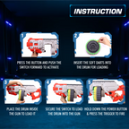 Street Viper Big Blaster Motorized Dart Gun Toy Includes 30 Soft Foam Bullet Darts, 60-Foot Firing Range, Rechargeable Electric Battery Design for Boys Girls, Above 5+ Age(Red-Grey)