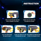 Street Viper Big Blaster Motorized Dart Gun Toy Includes 30 Soft Foam Bullet Darts, 60-Foot Firing Range, Rechargeable Electric Battery Design for Boys Girls, Above 5+ Age(Yellow-Grey)
