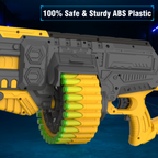Street Viper Big Blaster Motorized Dart Gun Toy Includes 30 Soft Foam Bullet Darts, 60-Foot Firing Range, Rechargeable Electric Battery Design for Boys Girls, Above 5+ Age(Yellow-Grey)
