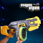 Street Viper Big Blaster Motorized Dart Gun Toy Includes 30 Soft Foam Bullet Darts, 60-Foot Firing Range, Rechargeable Electric Battery Design for Boys Girls, Above 5+ Age(Yellow-Grey)