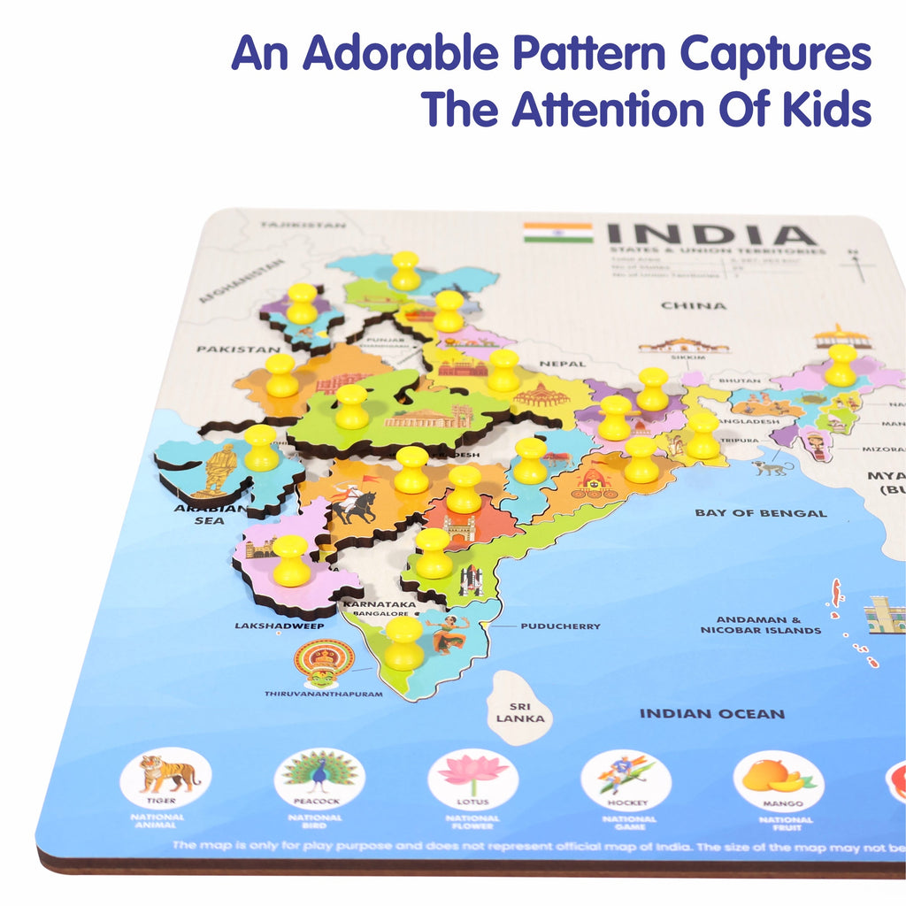 Chanak 4-in-1 Wooden Educational Puzzle Combo – Human Body, Alphabet, Vegetables & India Map – Montessori Learning Set for Toddlers & Preschoolers Age 2+ Aditi Toys Pvt. Ltd.