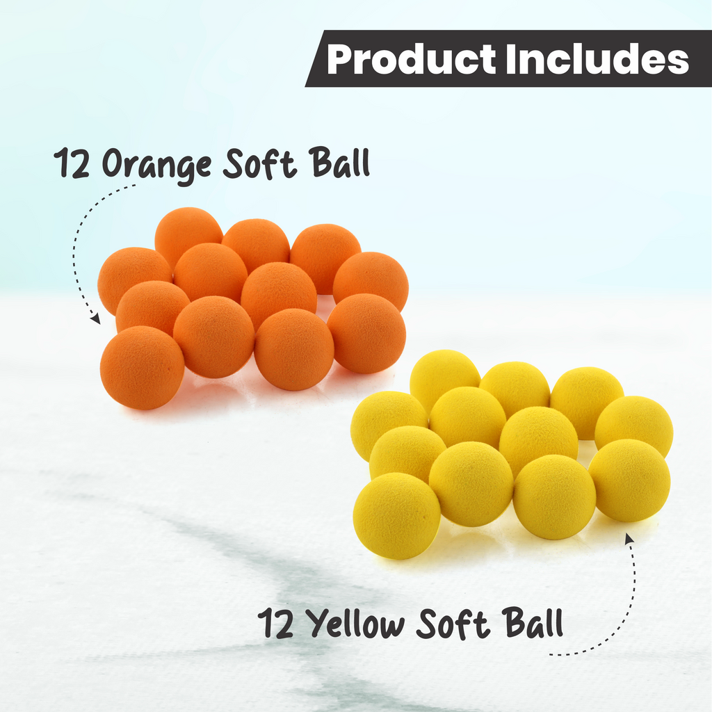 Chanak 24 Pcs Soft Foam Ball For Pneumatic Space Explorer Gun & Regular Fun Sports & Outdoor Play For Kids Age Above 3+ Years