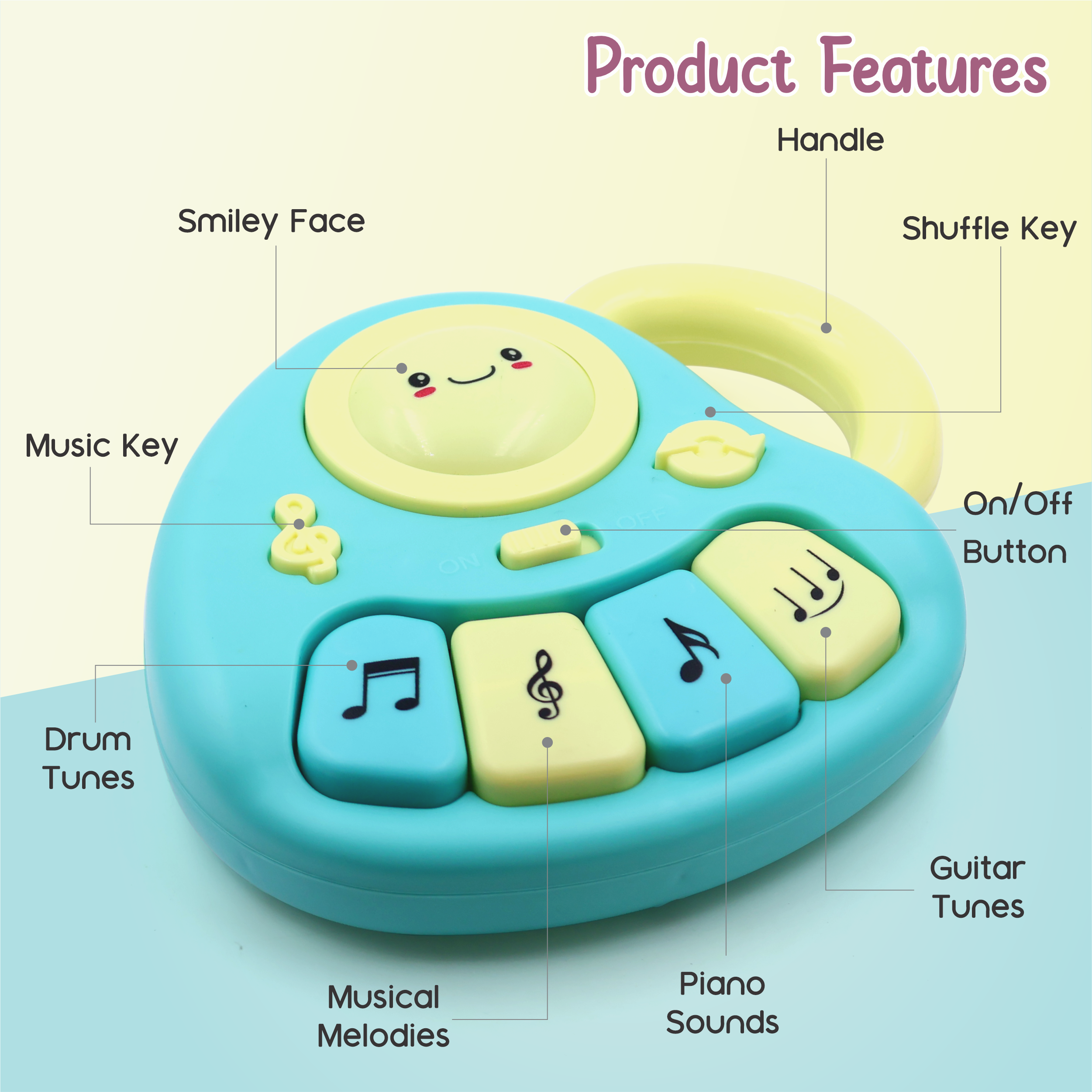Chanak Baby Piano - Blue/Yellow