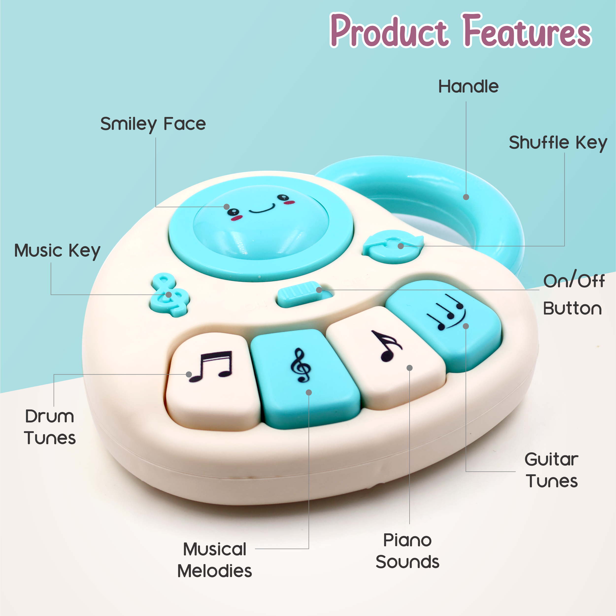 Chanak Baby Piano - White/Blue