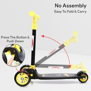 Chanak Go Thunder Kick Scooter for kids 3 Wheel Foldable Scooter With Rear Break 4 Height Adjustable With Lock for Boy & Girl 5+ Age Kids Scooter (Black) (Copy) chanak