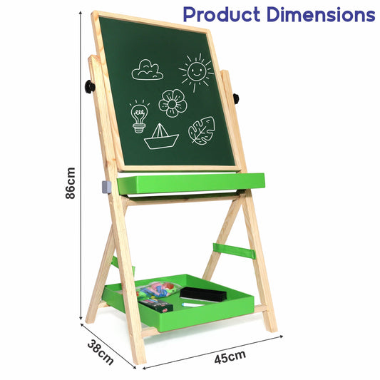 Chanak 2-in-1 Wooden Kids Easel Board – Educational Fun for Growing Minds chanak