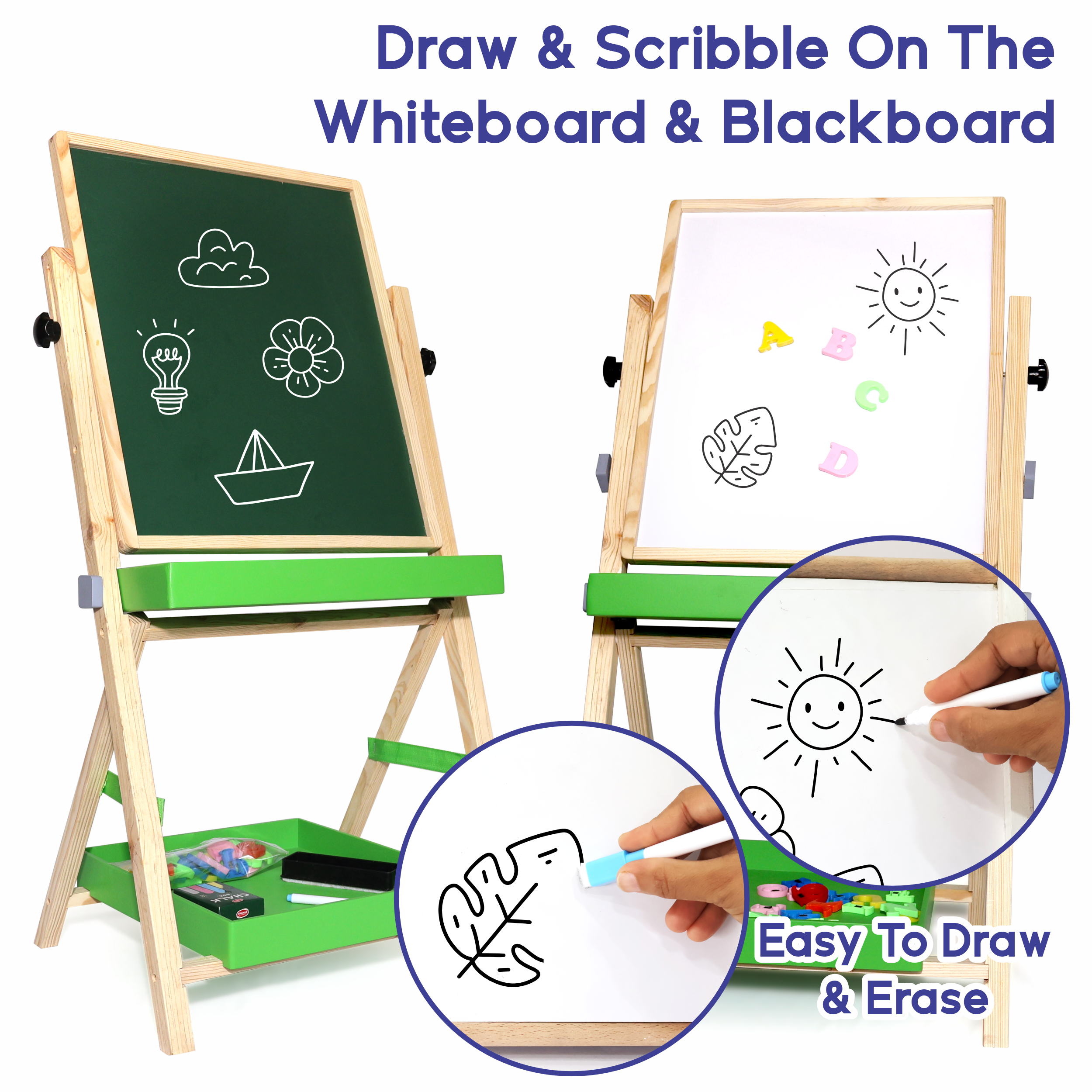adjustable height kids easel
