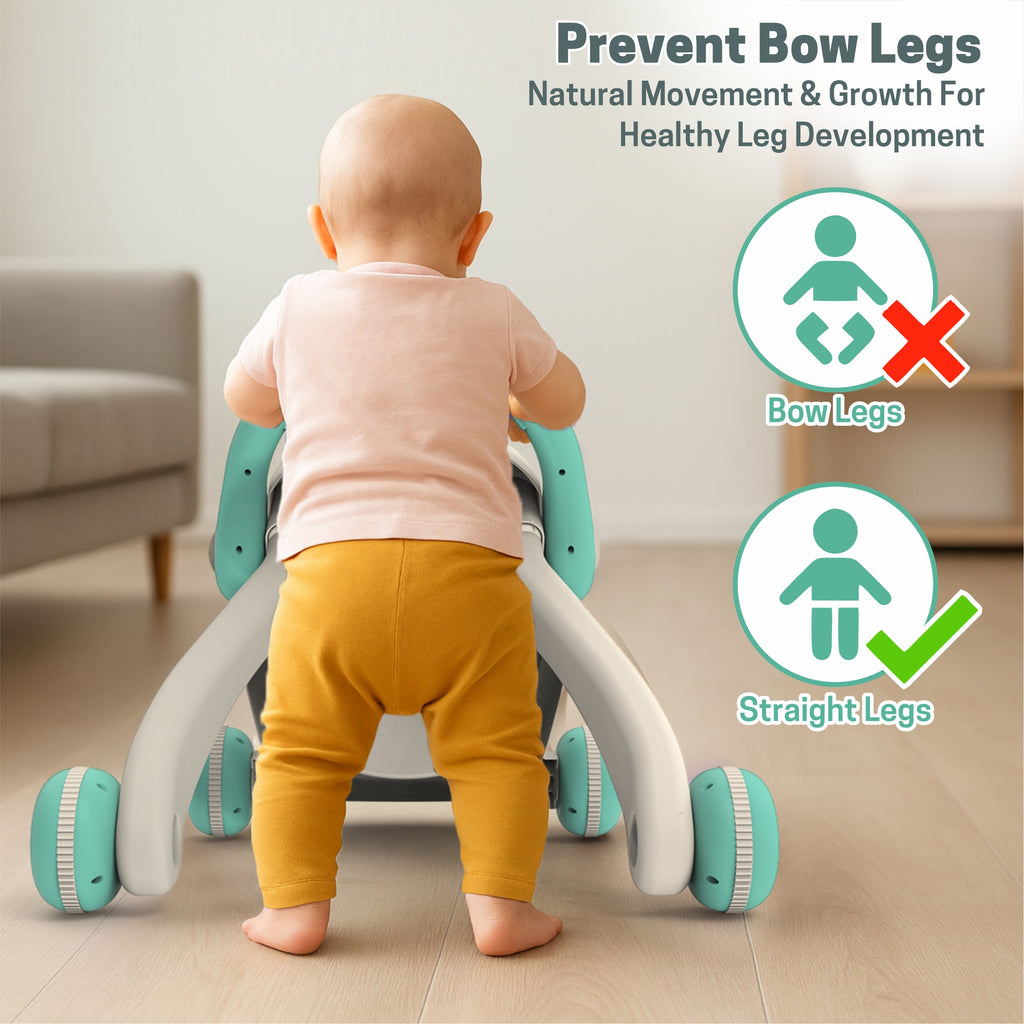 Chanak Happy Feet Baby Walker for 9+ Months | Adjustable Speed, Anti-Slip Wheels, Music & Activity Centre – BIS Approved (Turguoise)