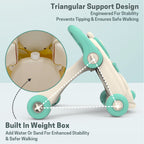 Chanak Happy Feet Baby Walker for 9+ Months | Adjustable Speed, Anti-Slip Wheels, Music & Activity Centre – BIS Approved (Turguoise)